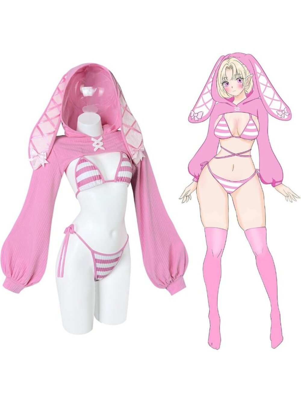 Cute Bunny Bodysuit Cosplay Set | Playful Maid Outfit for Parties & Events